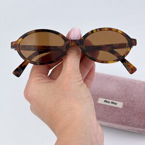 Miu Miu MU04ZS 19P2Z1 REGARD BRAND NEW Sunglasses Light Havana Brown Unisex